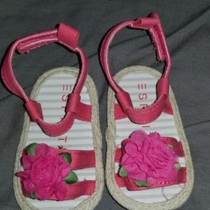 Pink baby sandals